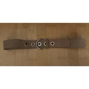 Mango Leather Tan Silver Rivets Wide Belt L